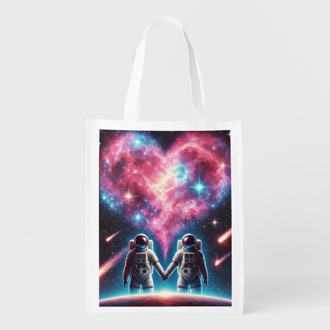 Astronaut Love Reusable Grocery Bag (Front)