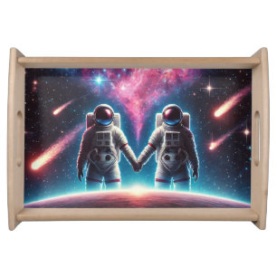 Astronaut Love Wooden Serving Tray
