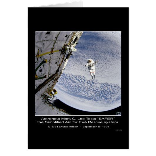 Astronaut Mark C. Lee Tests "SAFER" STS-64 Shuttle Cards (Front)