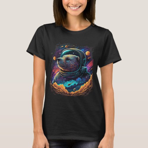 Astronaut Marmot Space Galaxy T_Shirt
