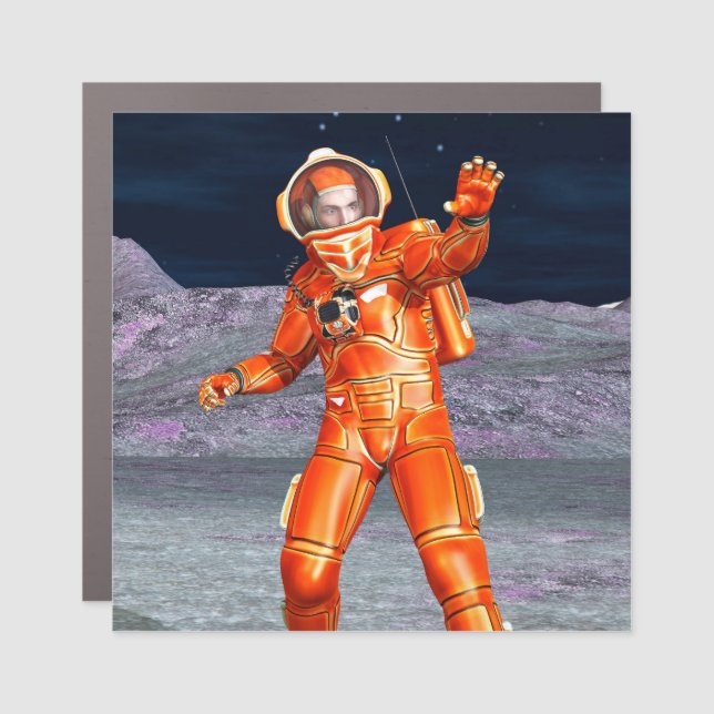 Astronaut Mars Explorer Alien Planet Space Art Car Magnet (Front)