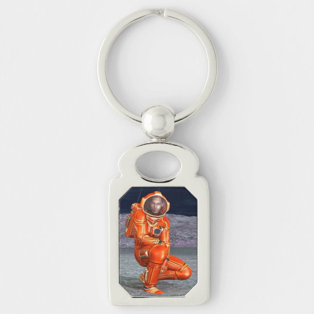 Astronaut Mars Explorer Alien Planet Space Art Keychain (Front)