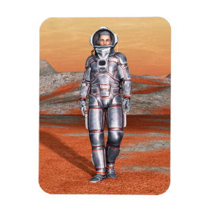 Astronaut Mars Explorer Alien Planet Space Art Magnet