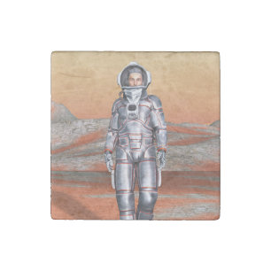 Astronaut Mars Explorer Alien Planet Space Art Stone Magnet