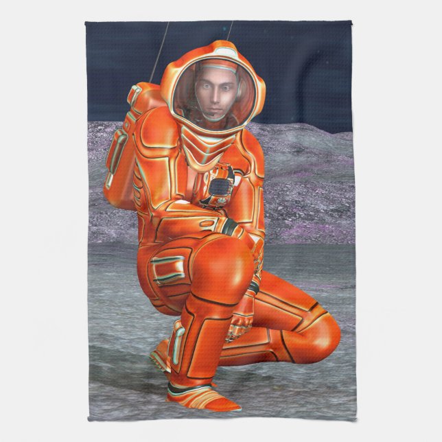 Astronaut Mars Explorer Alien Planet Space Art Towel (Vertical)