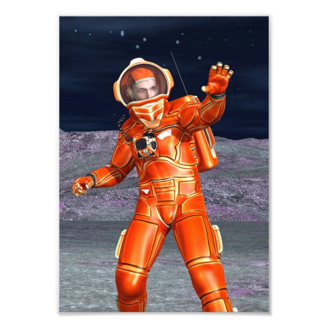 Astronaut Mars Space Explorer on Alien Planet Photo Print (Front)