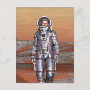 Astronaut Mars - Space Explorer on Alien Planet Postcard