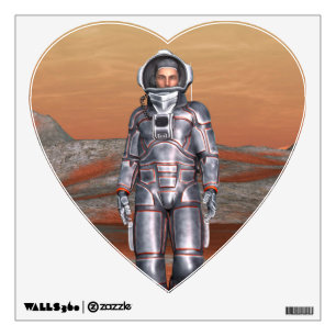 Astronaut Mars - Space Explorer on Alien Planet Wall Sticker