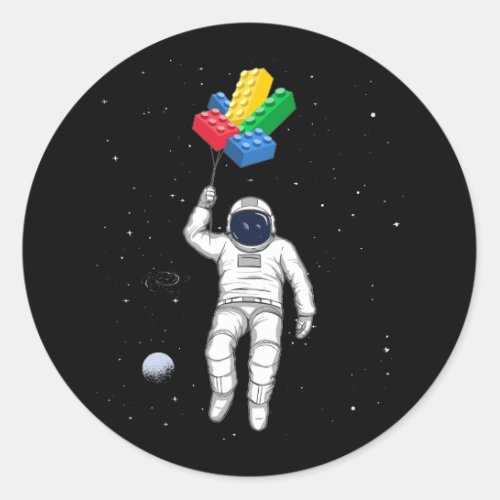 Astronaut Master Builder Building Blocks Classic Round Sticker