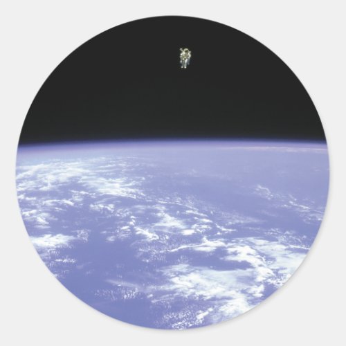 Astronaut McCandless Free Flying with Jetpack Classic Round Sticker