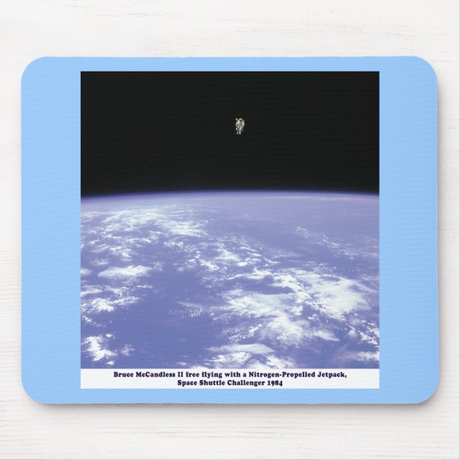 Astronaut McCandless Free Flying with Jetpack Mouse Pad (Front)