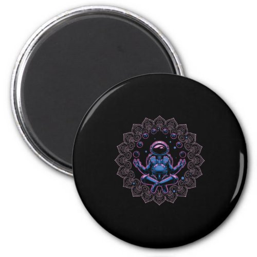 Astronaut Meditation Yoga Mandala Chakra Yogi Gift Magnet