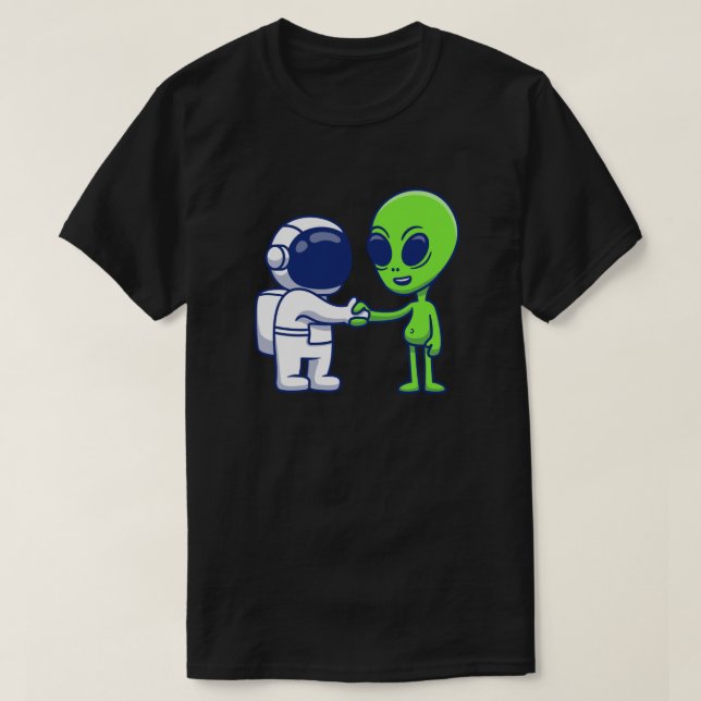 Astronaut Meets Alien T-Shirt (Design Front)
