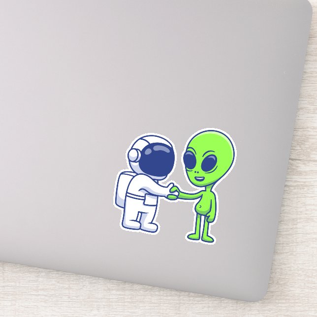 Astronaut Meets Alien Vinyl Stickers (Detail)