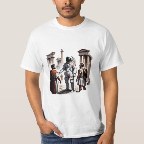astronaut meets ancient rome T_Shirt