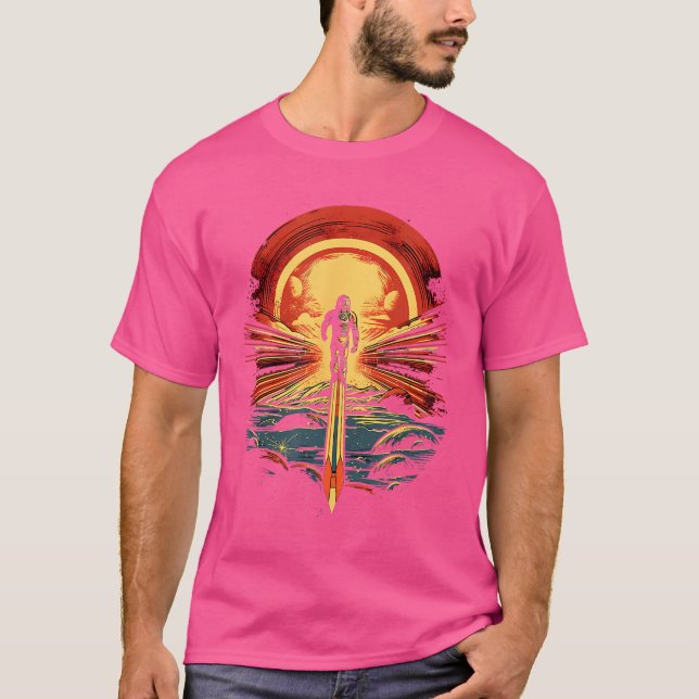 Astronaut Mercury Rocket Space Planet Science Astr T-Shirt (Front)