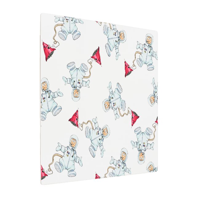 astronaut metal print (Angled)