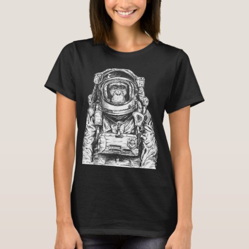 Astronaut Monkey Chimpanzee Cosmonaut Astronomy As T_Shirt