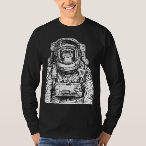 Astronaut Monkey Chimpanzee Cosmonaut Astronomy As T_Shirt