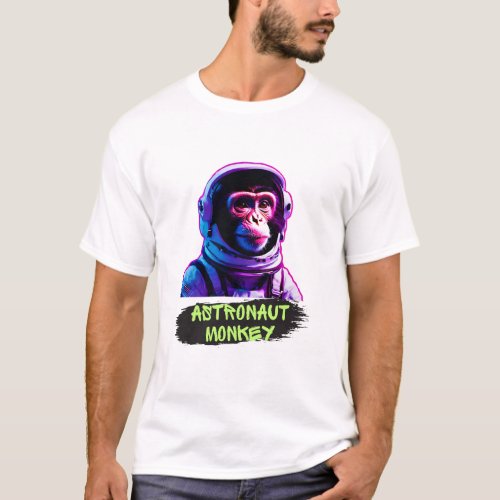 Astronaut Monkey Cute Funny  T_Shirt