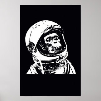 Astronaut Monkey Poster