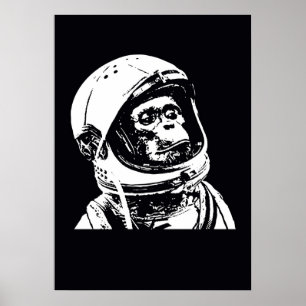 Astronaut Monkey Poster