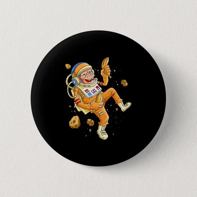 Astronaut Monkey Space Button (Front)