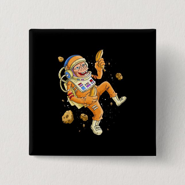 Astronaut Monkey Space Button (Front)