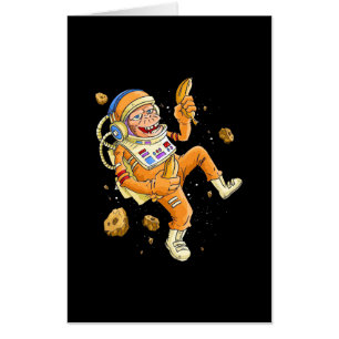 Astronaut Monkey Space Card