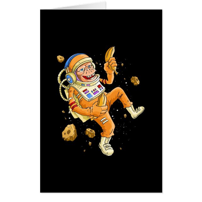 Astronaut Monkey Space Card (Front)