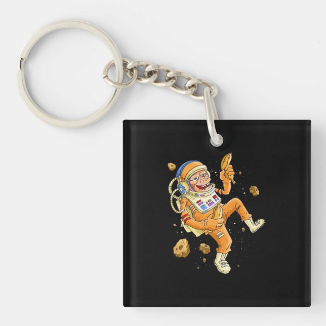 Astronaut Monkey Space Keychain (Front)