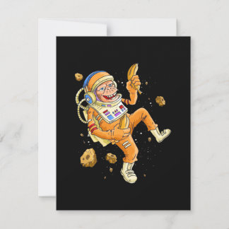 Astronaut Monkey Space Thank You Card