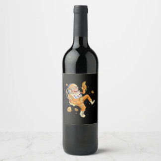 Astronaut Monkey Space Wine Label