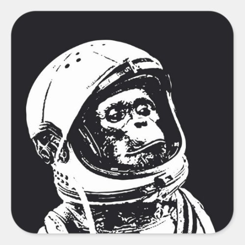 Astronaut Monkey Square Sticker