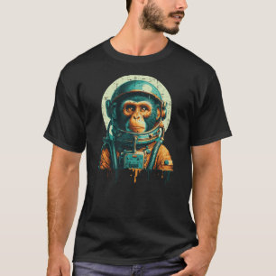 Astronaut Monkey Vintage Space Chimp Spaceman Kids T-Shirt