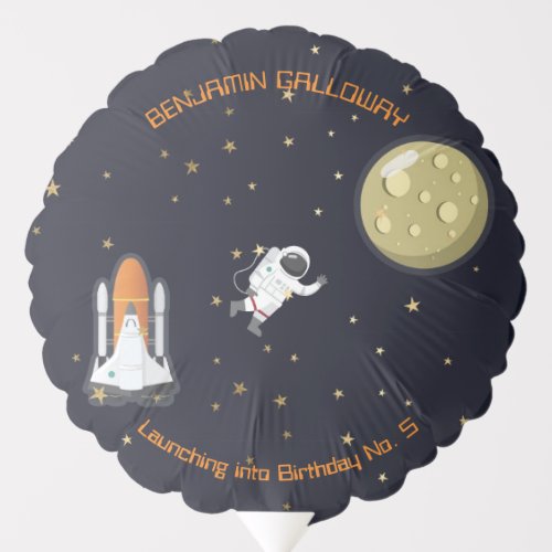 Astronaut Monogram Moon Outer Space Kids Planet Balloon