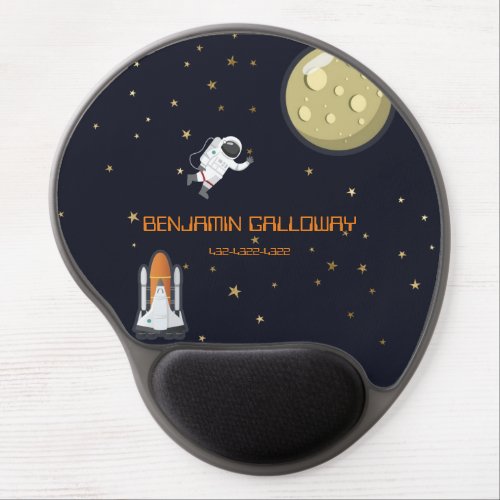 Astronaut Monogram Moon Rocket Celestial Mouse Pad