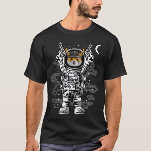 Astronaut Moon Floki Inu Crypto Coin HODL T_Shirt