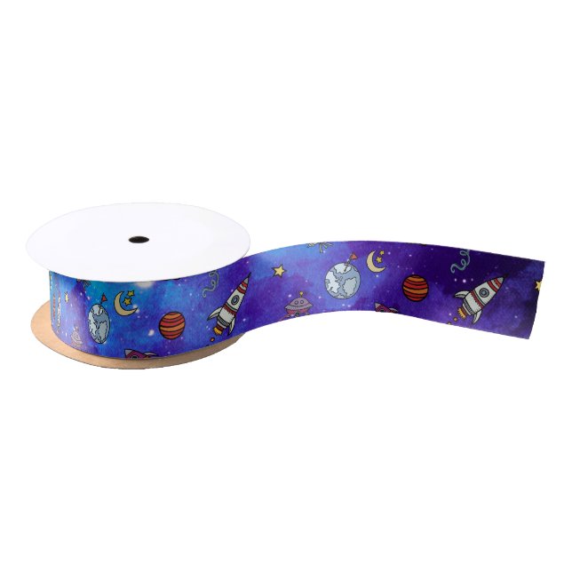 Astronaut & Moon Satin Ribbon (Spool)