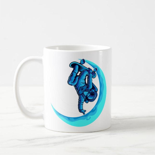 Astronaut Moon Skating Coffee Mug (Left)