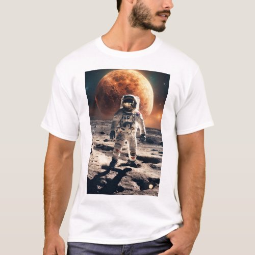 Astronaut moon style mens  T_Shirt