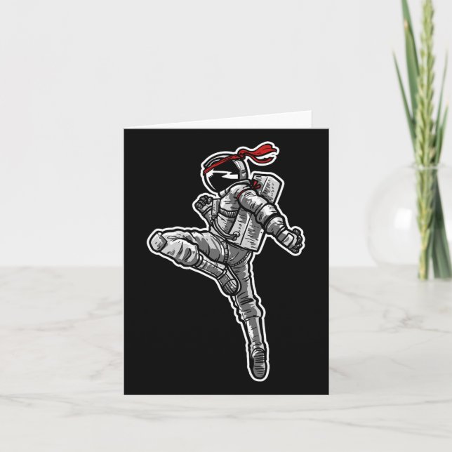 Astronaut Muay Thai Boxing Karate Kickboxing  Card (Front)