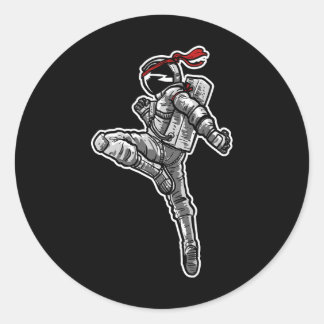 Astronaut Muay Thai Boxing Karate Kickboxing  Classic Round Sticker