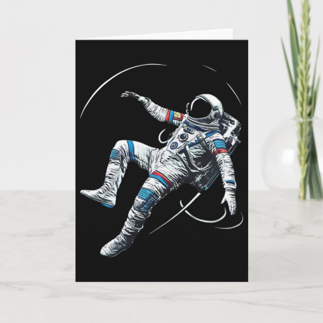 Astronaut Muay Thai Boxing Karate Kickboxing Marti Card (Front)