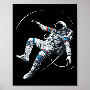 Astronaut Muay Thai Boxing Karate Kickboxing Marti Poster