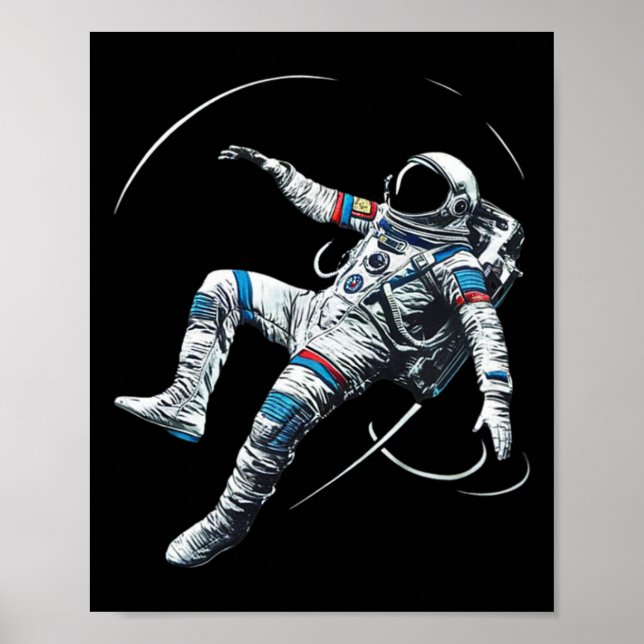 Astronaut Muay Thai Boxing Karate Kickboxing Marti Poster (Front)