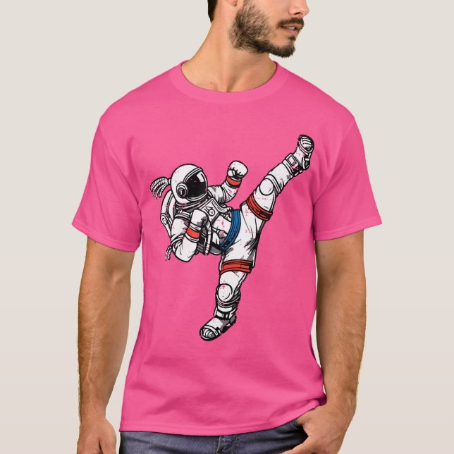 Astronaut Muay Thai Fighter Space Martial Arts Men T-Shirt (Front)