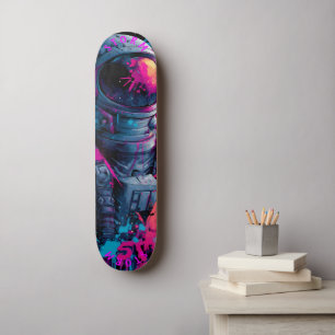 Astronaut Neon Graffiti Art – Limited Edition Skateboard
