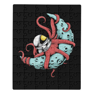 Astronaut Octopus Kraken Squid Space Astronomy Jigsaw Puzzle