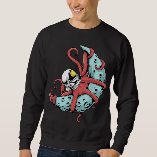 Astronaut Octopus Kraken Squid Space Astronomy Moo Sweatshirt